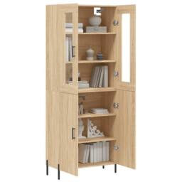 Berkfield Home Highboard Sonoma Oak 69.5x34x180 cm Engineered Wood in Light Tan - thumbnail 1