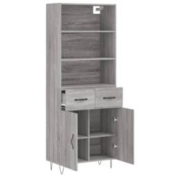 Berkfield Home Highboard Grey Sonoma 69.5x34x180 cm Engineered Wood - thumbnail 4