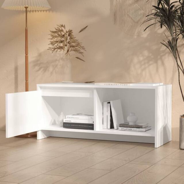 Berkfield Home TV Cabinet White 90x35x40 cm Engineered Wood - Size: 90 x 35 x 40 cm - image 1