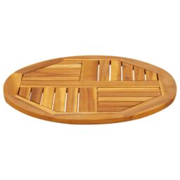 Berkfield Home Table Top √ò60x2 cm Round Solid Wood Acacia in Brown - Size: 60x2 cm - thumbnail 3