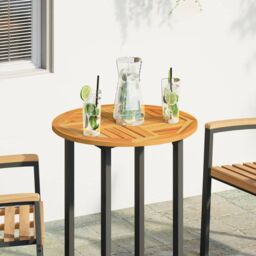 Berkfield Home Table Top √ò60x2 cm Round Solid Wood Acacia in Brown - Size: 60x2 cm - thumbnail 2