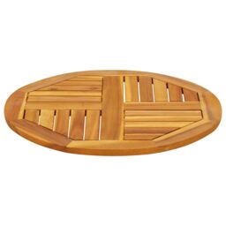 Berkfield Home Table Top √ò60x2 cm Round Solid Wood Acacia in Brown - Size: 60x2 cm - thumbnail 5