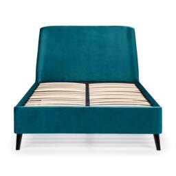 Cheshire Nectarine Curved Velvet Bed - Teal - Double (135cm) - thumbnail 4