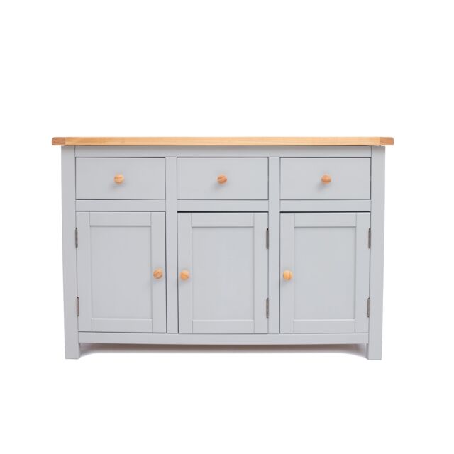 Cabinet Bits Argenta Light Grey 3 Drawer 3 Door Sideboard Wood Knob - image 1