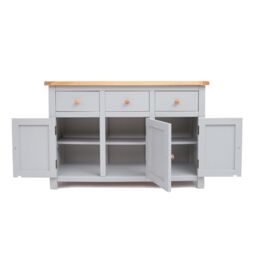 Cabinet Bits Argenta Light Grey 3 Drawer 3 Door Sideboard Wood Knob - thumbnail 5