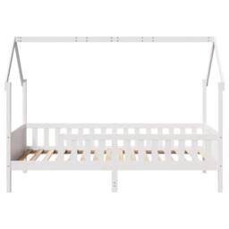 Berkfield Home Kids' House Bed Frame without Mattress White 80x200 cm Pine - thumbnail 4