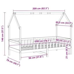 Berkfield Home Kids' House Bed Frame without Mattress White 80x200 cm Pine - thumbnail 9