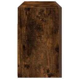 Berkfield Home Decorative Bathroom Wall Cabinet Smoked Oak 80x25x40 cm Engineere in Brown - Size: 80 x 25 x 40 cm - thumbnail 7