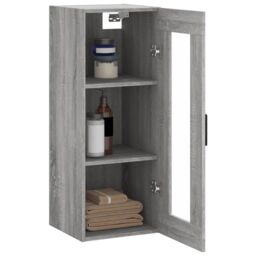 Berkfield Home Wall Mounted Cabinet Grey Sonoma 34.5x34x90 cm - thumbnail 5