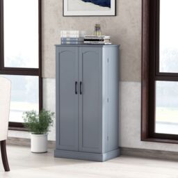 Costway Kitchen Storage Cabinet Freestanding Buffet Cupboards Sideboard in Grey - thumbnail 9
