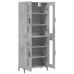 Berkfield Home Highboard Concrete Grey 69.5x34x180 cm Engineered Wood - thumbnail 4