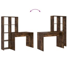 Berkfield Home with Shelf with Storage Smoked oak Engineered wood in Brown - thumbnail 8