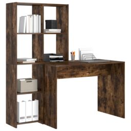 Berkfield Home with Shelf with Storage Smoked oak Engineered wood in Brown - thumbnail 3