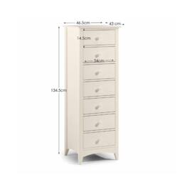 Cheshire Premium Luma 7 Drawer Narrow Chest - Stone White - thumbnail 4