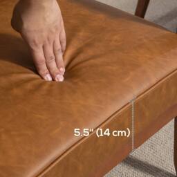 STILVORA Armchair with PU Leather Upholstery Brown - thumbnail 9