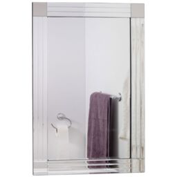 MirrorOutlet Milton All Glass Bevelled Square Corner Dress Mirror 144 x 115.5 CM in Silver - Size: 1 Pack - thumbnail 3