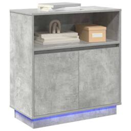 Berkfield Home Sideboard with LED Concrete Grey 71x34, 5x75 cm Engineered Wood - thumbnail 1