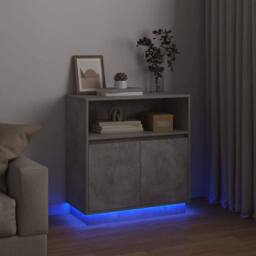 Berkfield Home Sideboard with LED Concrete Grey 71x34, 5x75 cm Engineered Wood - thumbnail 6