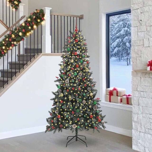 Berkfield Home Artificial Christmas Tree Green 129.5 x 129.5 x 240 cm - image 1