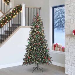 Berkfield Home Artificial Christmas Tree Green 129.5 x 129.5 x 240 cm - thumbnail 1