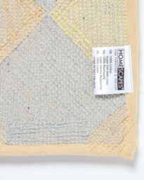 Homescapes Harlequin Pattern Yellow & Grey Cotton Bath Mat - thumbnail 5