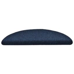 Berkfield Home Self-adhesive Stair Mats 15 pcs Navy 56x17x3 cm Needle Punch in Blue - Size: Medium - thumbnail 5