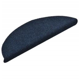 Berkfield Home Self-adhesive Stair Mats 15 pcs Navy 56x17x3 cm Needle Punch in Blue - Size: Medium - thumbnail 3