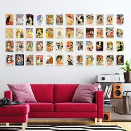 "Artery8 Wall Art Print 50 Pcs Old French Advertising Aesthetic Collage Kit s A6 Pack 15x10 cm (6x4"") Room Decor Poster Collection Folies Bergere" - thumbnail 3