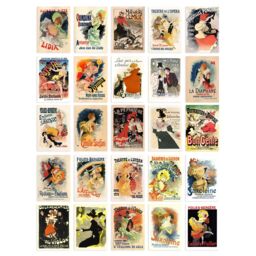 "Artery8 Wall Art Print 50 Pcs Old French Advertising Aesthetic Collage Kit s A6 Pack 15x10 cm (6x4"") Room Decor Poster Collection Folies Bergere" - thumbnail 2