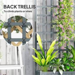 EONLION Wooden Trellis Planter with Wheels in Grey - Size: 100g - thumbnail 5