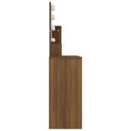 Berkfield Home Dressing Table with LED Brown Oak 86.5x35x136 cm - thumbnail 6