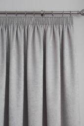 Fusion 'Galaxy' Pair of Light Reducing Thermal Effect Pencil Pleat Curtains in Silver - Size: 117 cm width x 137 cm drop - thumbnail 2