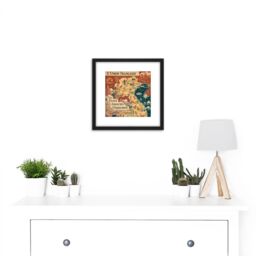 Artery8 1948 Map French Union Associated States Indochina 8X8 Inch Square Wooden Framed Wall Art Print Picture with Mount in Black - thumbnail 2