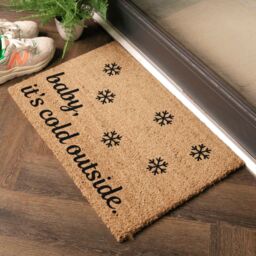 Artsy Mats Baby it's Cold Outside Snowflakes Doormat in Black - Size: 40 cm x 60 cm - thumbnail 3