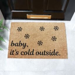 Artsy Mats Baby it's Cold Outside Snowflakes Doormat in Black - Size: 40 cm x 60 cm - thumbnail 2