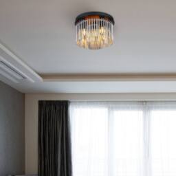 Netlighting Gorley Ceiling Light Matt Black Smoke Glass Shade 5x E14 - thumbnail 4