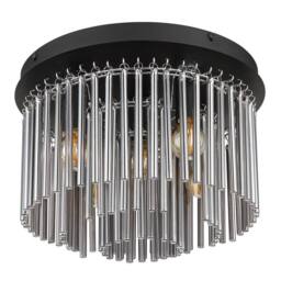 Netlighting Gorley Ceiling Light Matt Black Smoke Glass Shade 5x E14 - thumbnail 2