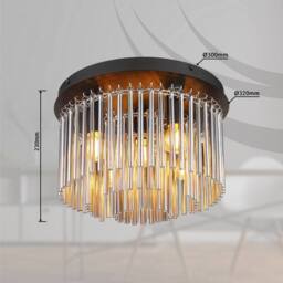 Netlighting Gorley Ceiling Light Matt Black Smoke Glass Shade 5x E14 - thumbnail 5