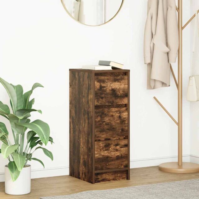 Berkfield Home Sideboard Smoked Oak 29.5x34x76 cm Engineered Wood in Brown - image 1
