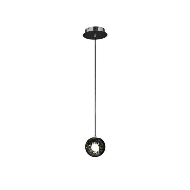 Netlighting Salvio Ceramic Round Sculpture Ceiling Pendant 1 x 3W LED Chrome Black - image 1