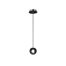 Netlighting Salvio Ceramic Round Sculpture Ceiling Pendant 1 x 3W LED Chrome Black - thumbnail 1
