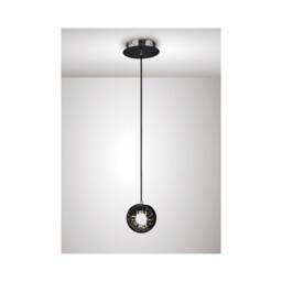 Netlighting Salvio Ceramic Round Sculpture Ceiling Pendant 1 x 3W LED Chrome Black - thumbnail 2
