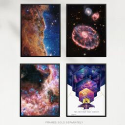 Artery8 Pack of 4 NASA James Webb Space Telescope Images Cosmic Cliffs Carina Nebula Cartwheel Galaxy Cosmic Tarantula Unframed Wall Art Living Room - thumbnail 5