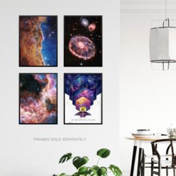 Artery8 Pack of 4 NASA James Webb Space Telescope Images Cosmic Cliffs Carina Nebula Cartwheel Galaxy Cosmic Tarantula Unframed Wall Art Living Room - thumbnail 3
