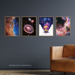 Artery8 Pack of 4 NASA James Webb Space Telescope Images Cosmic Cliffs Carina Nebula Cartwheel Galaxy Cosmic Tarantula Unframed Wall Art Living Room - thumbnail 2