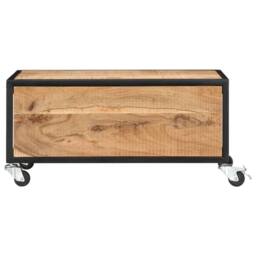 Berkfield Home Coffee Table 70x70x32 cm Solid Acacia Wood in Brown - Size: 70 x 70 x 32 cm - thumbnail 3
