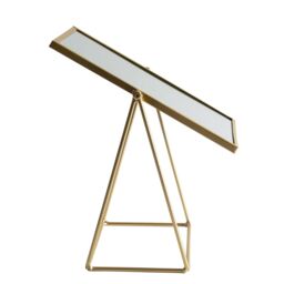Harbour Housewares 39cm Rectangle Makeup Mirror - Dressing Table Tabletop Cosmetic Bathroom Mirror in Gold - thumbnail 8