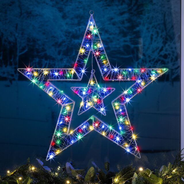 Christow Star Christmas Light Micro LED Battery Operated with Timer Indoor Outdoor 50cm - image 1
