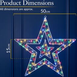 Christow Star Christmas Light Micro LED Battery Operated with Timer Indoor Outdoor 50cm - thumbnail 6