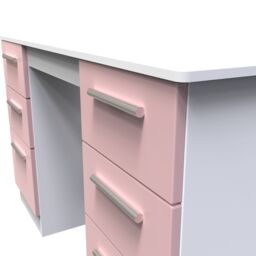 Ready Assembled 2 U Windsor 6 Drawer Kneehole Desk (Ready Assembled) in Dusty Pink - thumbnail 4